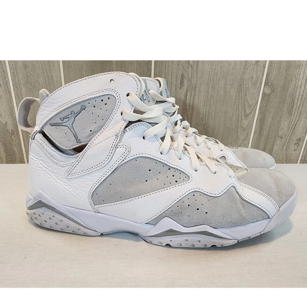 Air Jordan 7 Retro Mens 12.5 Pure Money Pure Platinum White Silver 304775-120